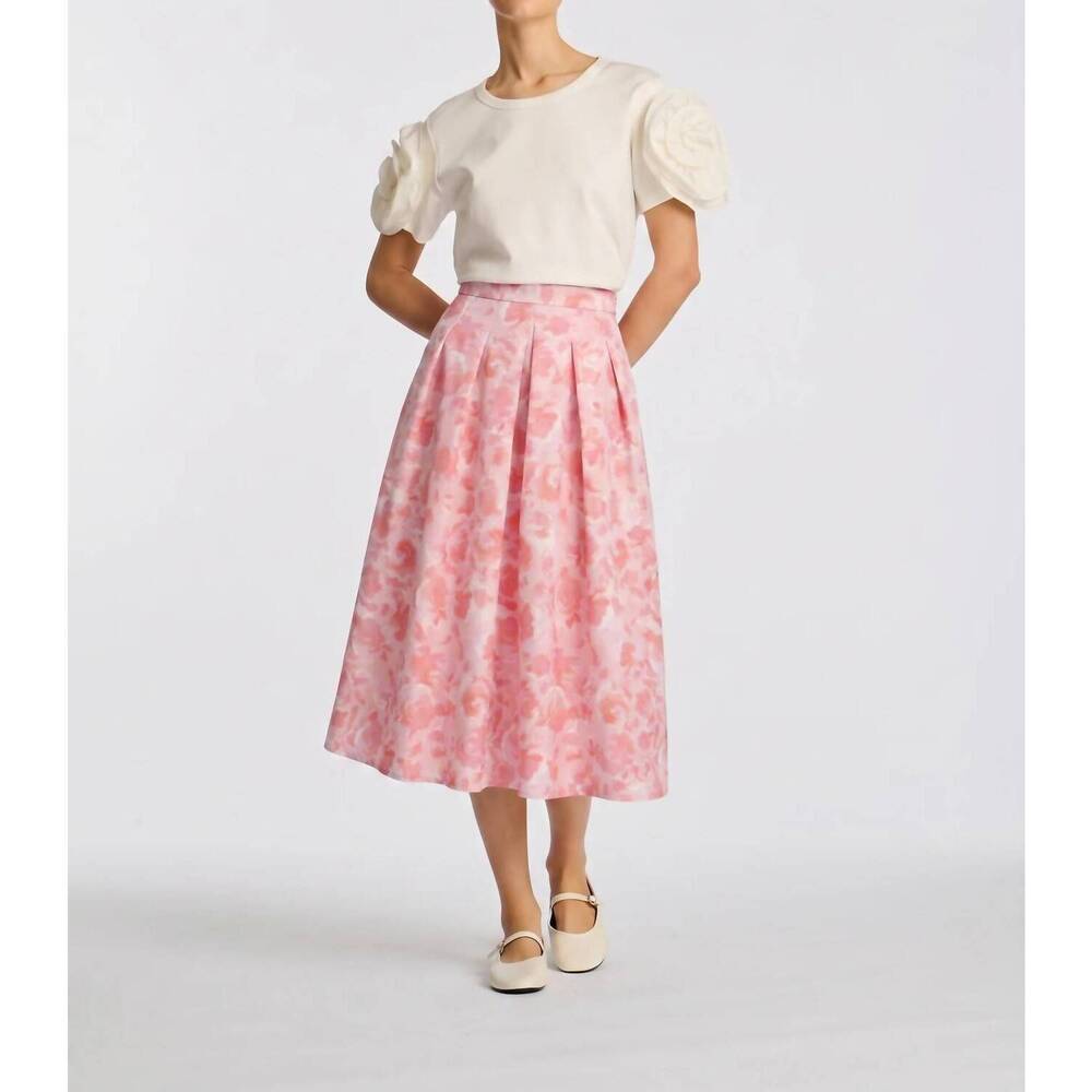 NEW WEILL ceylin long straight midi skirt in pink